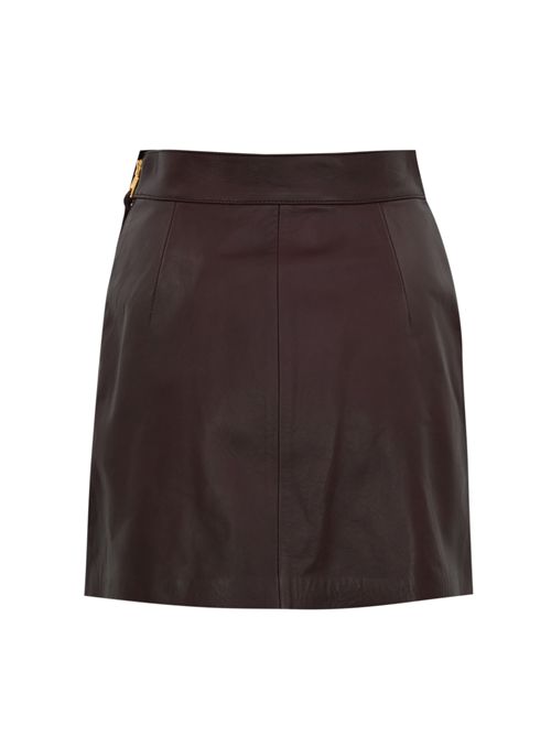 Gonna corta in pelle nappata Elisabetta Franchi | GP06Z56E2EA4